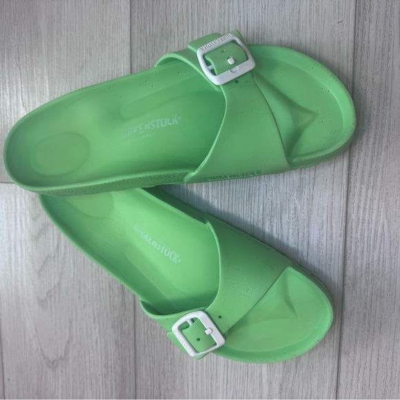 Birkenstock Madrid Eva Sandals Women Sz 9 / 39 Bright Green Brach Water Vacation - Picture 2 of 10